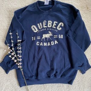 Gildan Dark Blue Québec Canada Sweatshirt